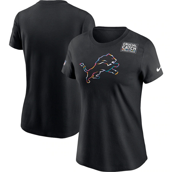 Women's Detroit Lions Black NFL 2020 Sideline Crucial Catch Performance T-Shirt(Run Small) Women's Detroit Lions Black NFL 2020 Sideline Crucial Catch Performance T-Shirt(Run Small)